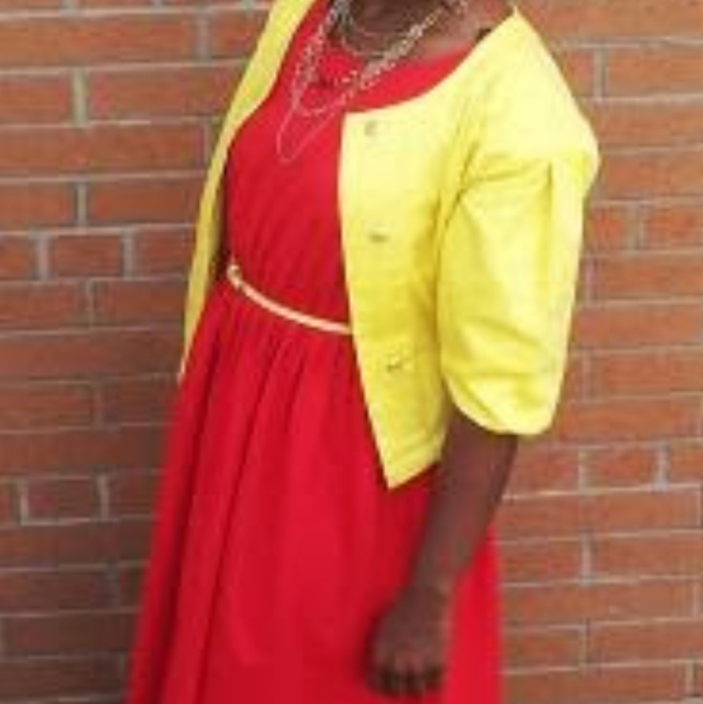 Red sleveless Calvin dress